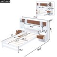 thumbnail image 6 of Twin Size Platform Bed With Storage Headboard And Drawers, White, 6 of 9