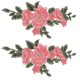 thumbnail image 5 of Parches de costura, aspecto elegante, 2 parches de flores bordadas, material de poliéster para mochila para vestidos de novia (color rosa), 5 of 14