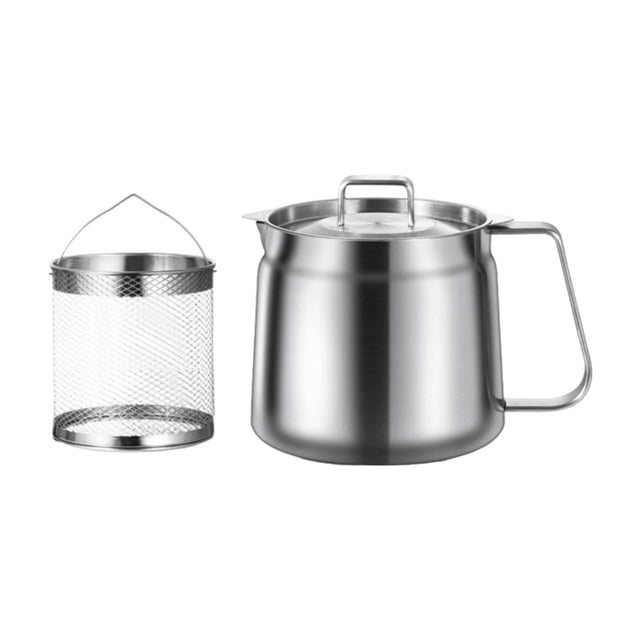 Olla para freír profunda, olla de almacenamiento multiusos con tapa, recipiente para filtrar aceite, tanque para hervir aceites, almacenamiento para 15 litros