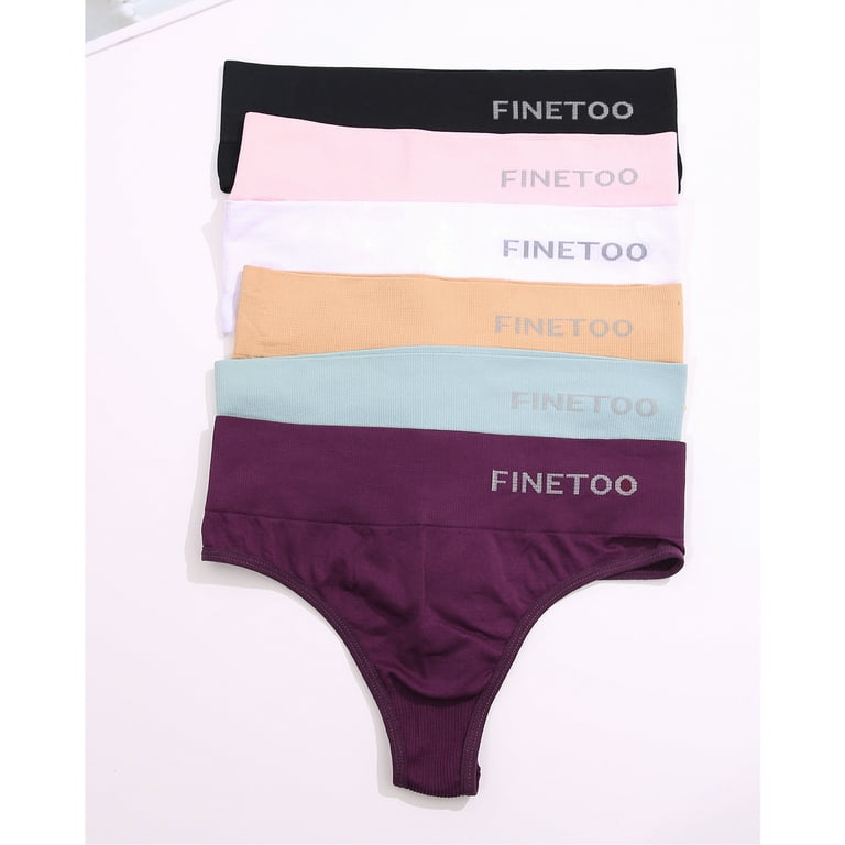 FINETOO Seamless Thongs for Women breathable Low Rise Panties Invisible  Hipster Underwear No Show XS-XL 6 Pack 