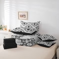 thumbnail image 6 of Homewish Gothic Spooky Skull 7 Pieces Full Size Bedding Sets,Retro Gray Damask Flowers Full Size Bed in a Bag,Happy Halloween Bed Set,Black Reversible, 6 of 8
