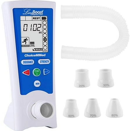 CHOICEMMED Lung Boost Electronic Smart Lung Exerciser - Lung Strengthener for Improving Lung Capacity - Replacement for Altitude Mask, Breathing Bag - Diving and Instrument Breathe Trainer