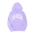 thumbnail image 3 of Los Angeles Hoodie and Sweatpants Set for Women Fall Winter Hooded Sweatshirt and Jogger 2 Piece Set Women's Tracksuit, 3 of 6