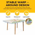 thumbnail image 4 of Happy Easter Bunny Table Cloths for 6 Foot Rectangle Tables, Spring Floral Burlap Blue Plaid Patio Waterproof Elastic Fitted Tablecloths, Washable Rectangular Table Cover for Camping, 4 of 8