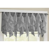 Rooney Luxury Cascade Ruffle Waterfall Sheer Curtains, 50” x 16”