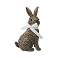 thumbnail image 2 of Easter Bunny easter decor Decorative Woven Rabbit Figurine Rattan Style Bunny Ornament with Ribbon Accent for Home Shelf Tabletop Display for home, 2 of 7
