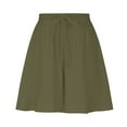 thumbnail image 3 of ABATAB Women’s Wide Leg Casual Shorts Elastic Waist High Waist Shorts Lightweight Summer Beach Vacation Flowy Shorts with Pockets(XX-Large,Army Green), 3 of 6