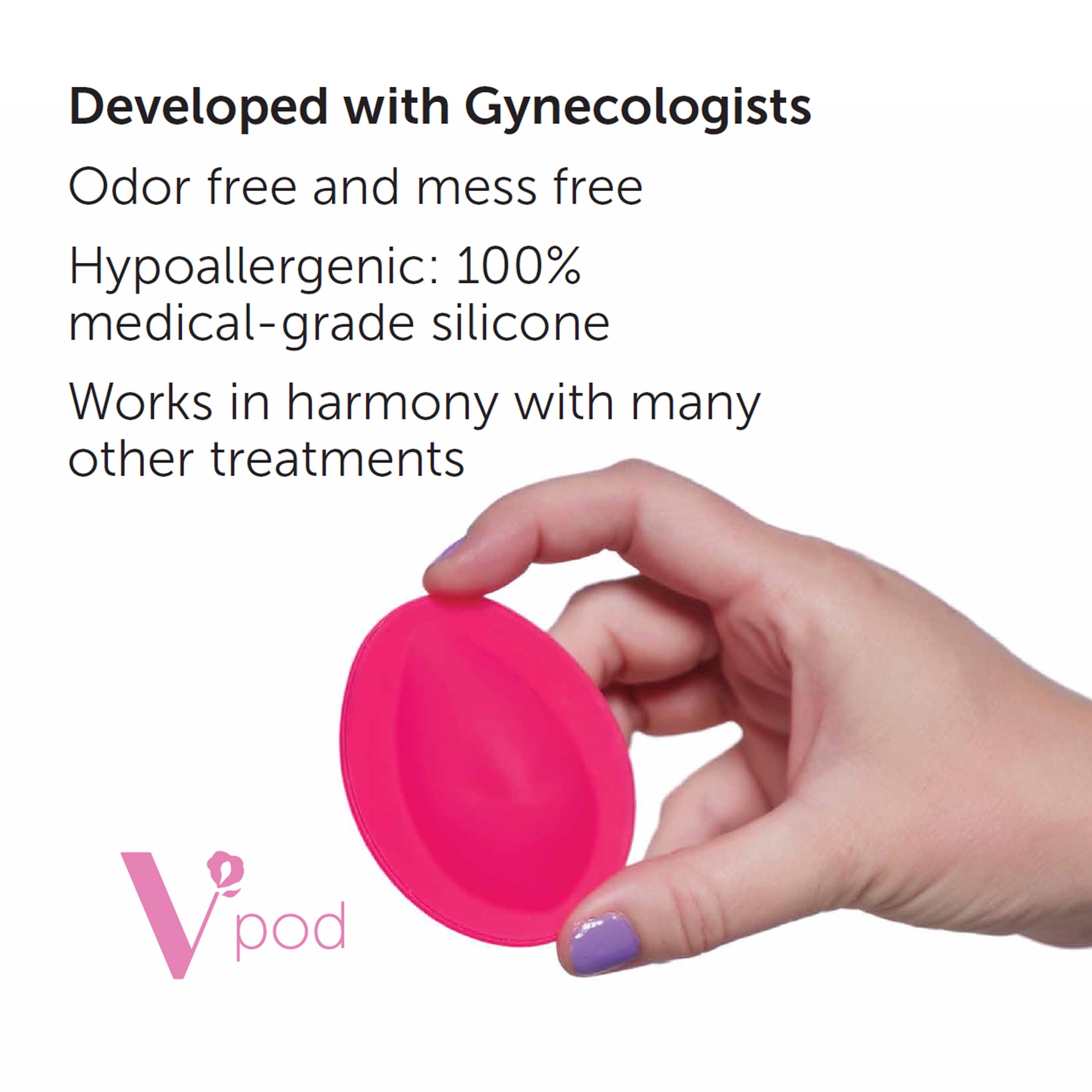 (2 pack) VPod Soothing Instant Cooling Relief Vaginal & Vulvar Discomfort — Reusable, Postpartum Recovery, Perineal Pain, BV, Yeast, Hot Flashes, Feminine Cooling Gel Pod, 3 Count