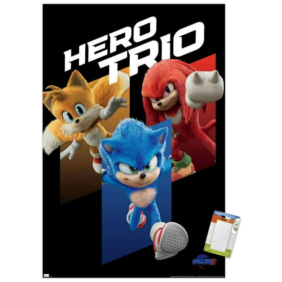 Sonic The Hedgehog 3 - Hero Trio Wall Poster, 22.375" x 34"