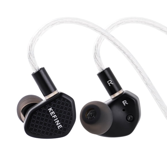 Kefine Klean in Ear Monitor,10mm DLC Diaphragm Dynamic Driver HiFi Earphones,Wired Gaming Earbuds,Replaceable Nozzles,Detachable Silver-Plated Cable for Audiophile