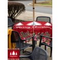 thumbnail image 4 of Outdoor Tablecloth with Umbrella Hole and Zipper, Red Christmas Square Table Cloth 60x60 Inch Waterproof Tablecloth, Xmas Tree Snowflake Poinsettia Picnic Table Cover for Patio Camping, 4 of 7