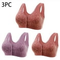 thumbnail image 2 of Front Button Bra for Women Front Closure Everyday Sports Bras Convenient Snap Sleep Bra Comfort Wireless Cotton Bras, 3 Pack, 2 of 9