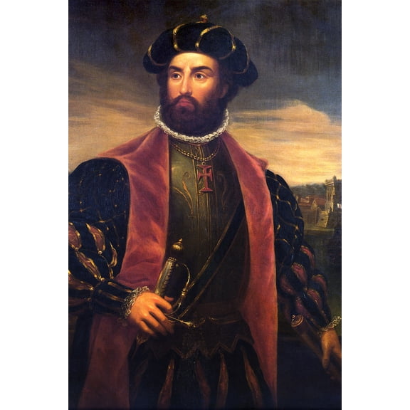 24x36 gallery poster, Portrait of Vasco da Gama by Antonio Manuel da Fonseca (1838)