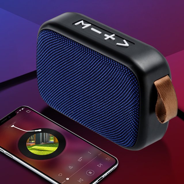 SUSUchens - Minialtavoz portátil G2 6D Bass, inalámbrico, compatible con Bluetooth 4.2, con conector USB para tarjeta TF, subwoofer para interior y exterior, color gris plateado
