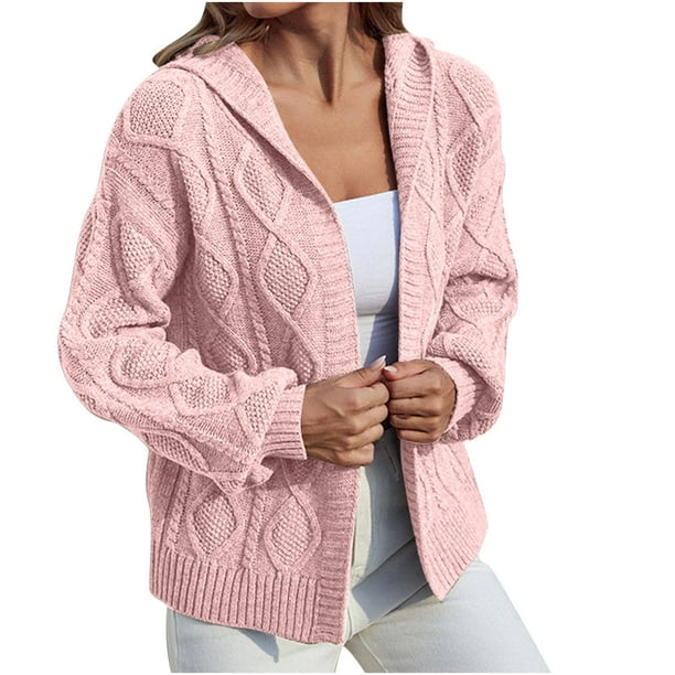 Moda mujer manga larga cárdigan sólido otoño Casual abrigo blusa Top Pompotops qwe16079