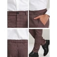 thumbnail image 6 of Lars Amadeus Men's Business Plaid Lightweight Regular Fit Flat Front Checked Pants, 6 of 6