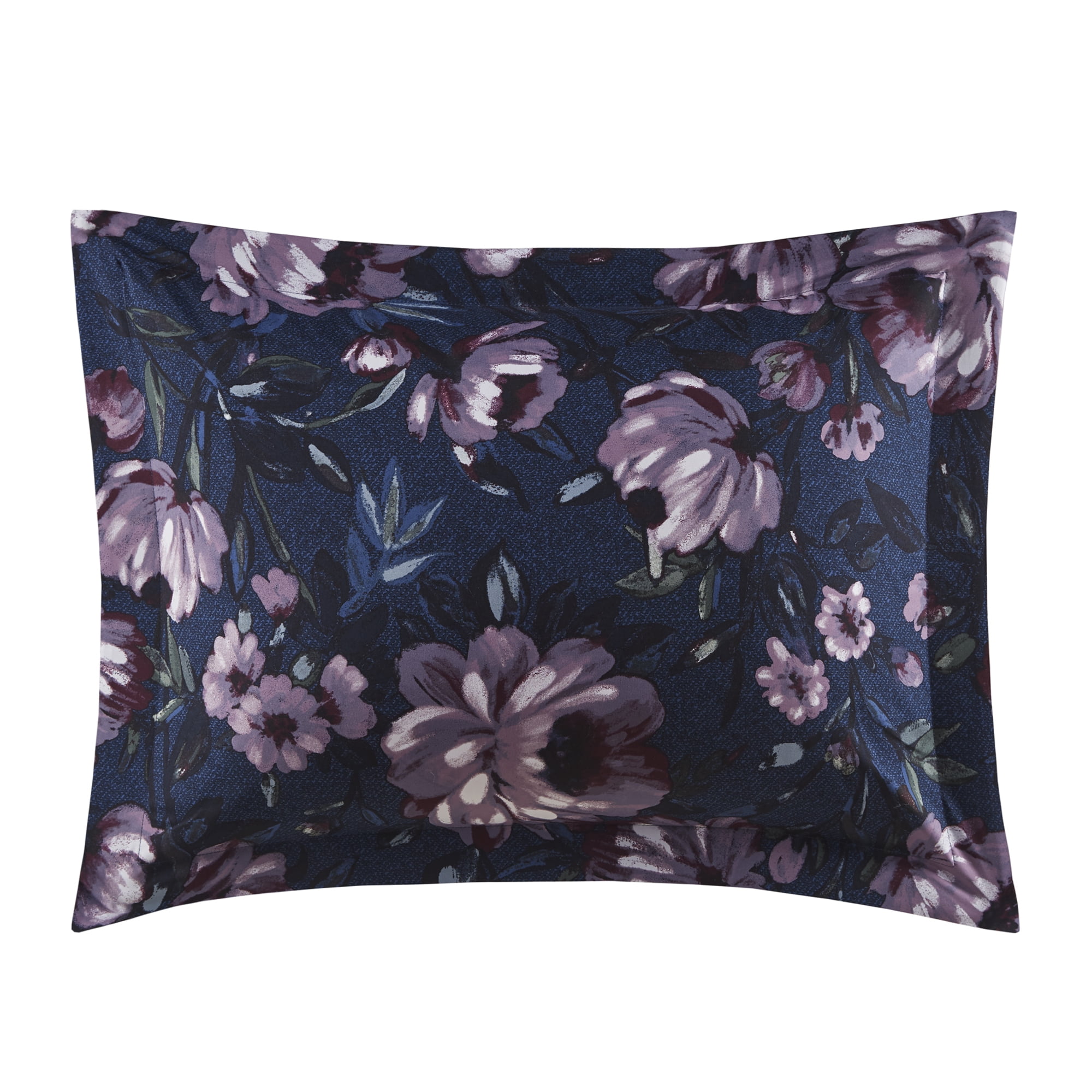 Mainstays 10 Piece Navy Floral Bed in a Bag Comforter Set with Sheets, King