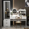 thumbnail image 3 of Tocador nórdico con espejo de cuerpo completo, unidad pequeña, mini gabinete de almacenamiento, dormitorio de Internet minimalista integrado, superventas, 3 of 4