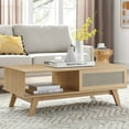 thumbnail image 2 of Coffee Sofa Side Table, Brown Oak, Wood, Living Kitchen Cafe Bistro Hospitality Restaurant, Modern Contemporary HB34349, 2 of 8