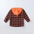 thumbnail image 4 of ATOGUTA Kids Coats Boys Winter Spring and Autumn Styles Classic Checked Hooded Shirt Children's Clothing Orange, Size 1T-8, 4 of 6