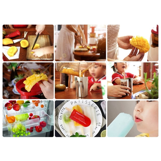 Stainless Steel Popsicle Durable Safe Convenient Log Sticker Wooden Stick Homemade Food Set for Kids