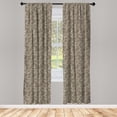 thumbnail image 3 of Ambesonne Floral Curtains, Nature Inspiration Berry, Pair of 28"x63", Taupe Cream, 3 of 5