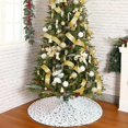 thumbnail image 3 of Falda para árbol de Navidad Yjmei, falda para árbol de Navidad de 48 pulgadas con estampado de plumas bronceadas, falda para árbol de piel sintética de felpa de lujo para decoración de árboles de Navi, 3 of 5
