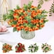 thumbnail image 1 of Ramo de rosas artificiales rojas - flores artificiales de plástico de 13,7" para decoración del hogar, bodas, centro de mesa del salón • Naranja, rosa, 1 of 6