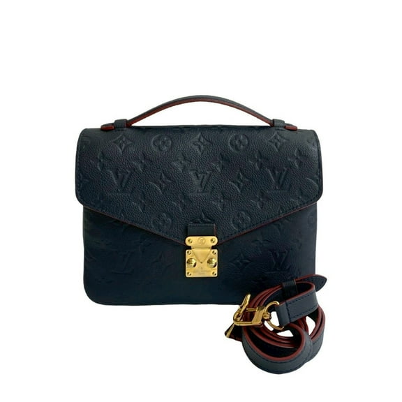 Pre-Owned LOUIS VUITTON Pochette Metis MM Monogram Empreinte Leather Shoulder Bag/Handbag Navy...