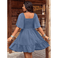 thumbnail image 2 of Women's Boho Western Floral Embroidered V Neck Flutter Sleeve Mini Dress, 2 of 6