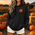 thumbnail image 2 of PNTUTB Women's Hooded Drawstring Sweatshirt Long Sleeve Pullover Halloween Print Casual Loose Comfort Fall Winter Fashion Trendy Top with Pocket, 2 of 7