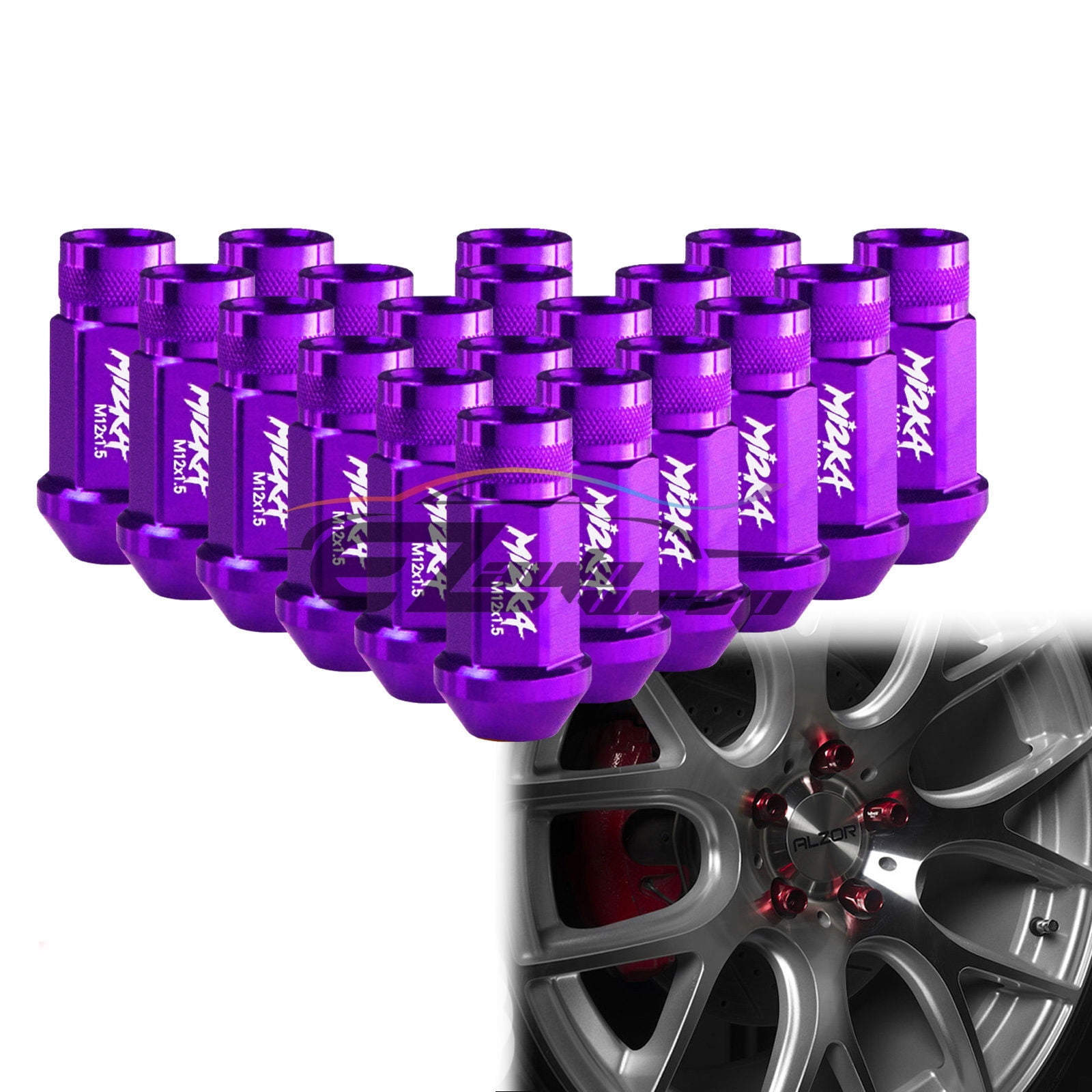 Purple 20 PCS M12X1.5mm Screw Lug Nuts Short Tuner Aluminum Wheels Rims