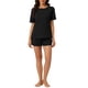 thumbnail image 2 of Conjuntos de lounge INSPIRE CHIC para mujeres, camiseta de waffle con pantalones cortos, ropa de estar en casa, sudaderas jogger con bolsillos, XL negro, 2 of 5