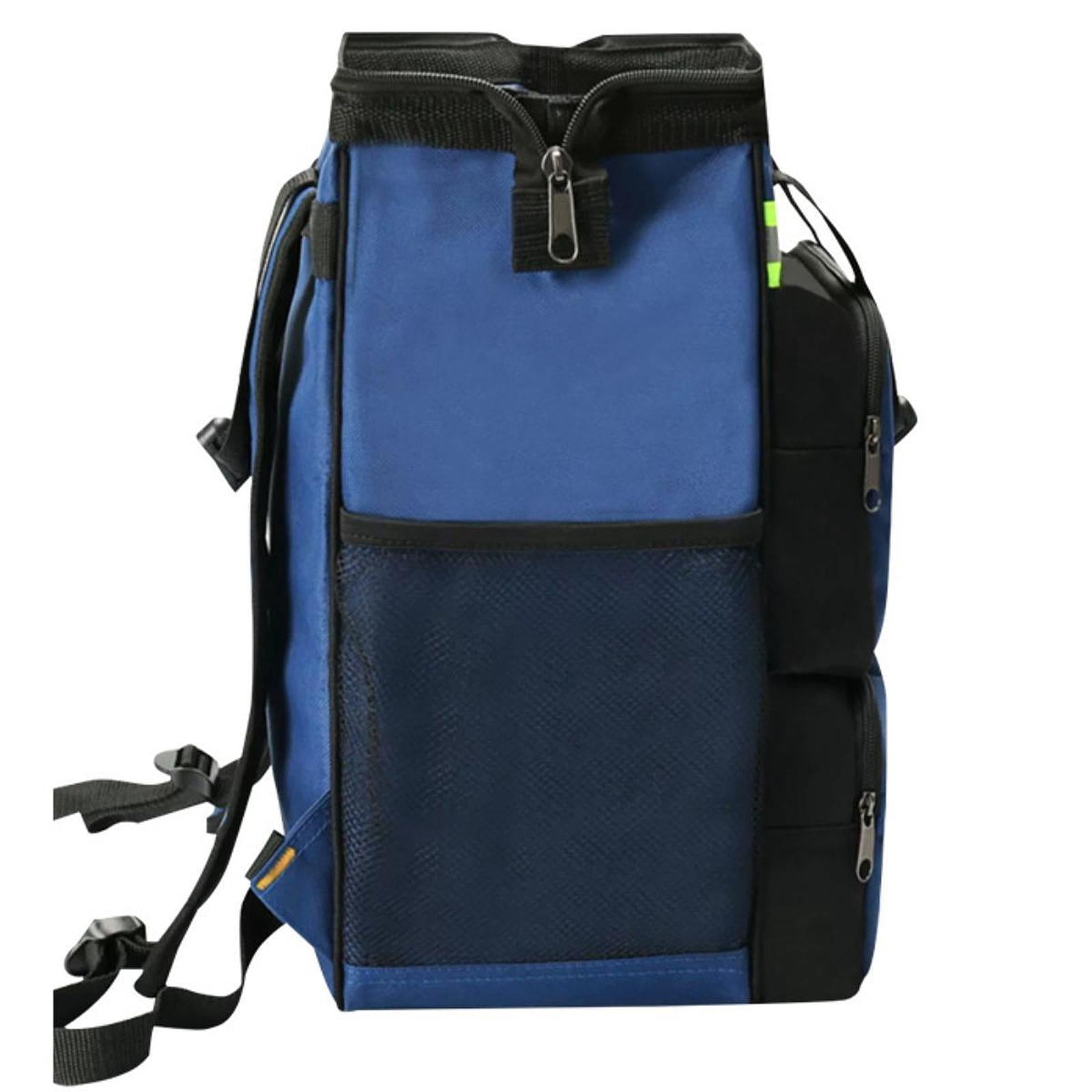 MAGIDEAL Tool Backpack Blue Oxford Cloth Work Waterproof with Storage Pocket Tool Bag Height 40 cm