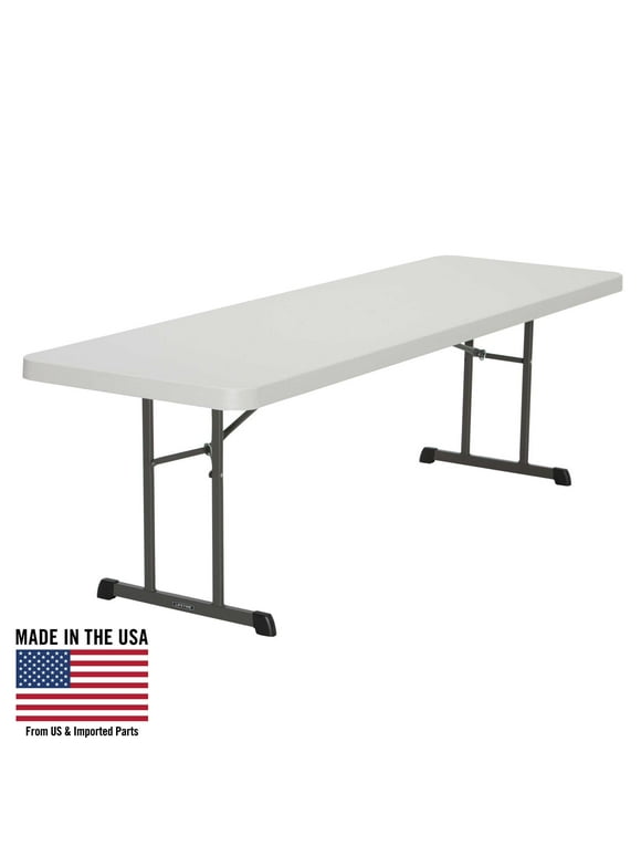 Lifetime 8 Foot Rectangle Folding Table Indoor/Outdoor Professional Grade, Almond (80250)