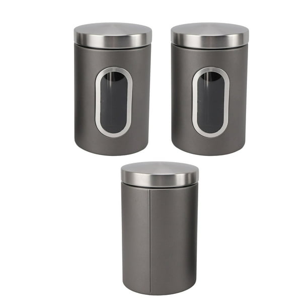 Recipiente De Café De Acero Inoxidable 304, Almacenamiento De Gran Capacidad Con Diseño De Ventana, Tapa Hermética Sellada, Tarros Multifuncionales Para Café, Azúcar, Té,