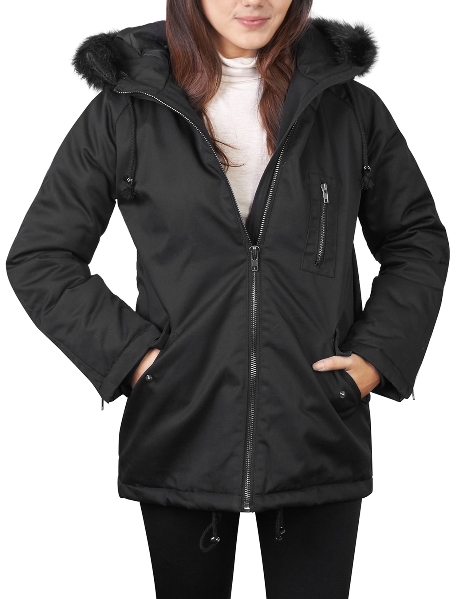 KOGMO Womens Thick Anorak Down Jacket Parka with Faux Fur Hoodie by KOGMO