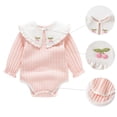 thumbnail image 2 of asjyhkr Boys Girls Knitted Rompers Casual Cute Comfy Snap-Up Pullover Soft Daily Loungewear Outfits for Toddler(9-12 Months,Pink), 2 of 8