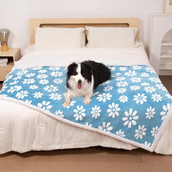 Yaning Waterproof Blanket for Dog Cat or Adult, Cute 3D Textured Flower Dog Blanket for Bed Couch Sofa, Soft Liquid Pee Proof Pet Furniture Protector