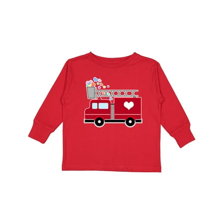 

Inktastic Easter Red Firetruck with Pink Hearts Gift Toddler Boy or Toddler Girl Long Sleeve T-Shirt