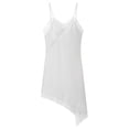 thumbnail image 4 of COMVALUE Women Silk Lace Trim Cami Tops Y2k Spaghetti Strap Silky Slip Asymmetrical Dress Y2k Backless Going Out Camisole 2026 (White, S), 4 of 4