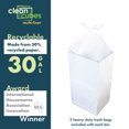 thumbnail image 3 of Clean Cubes Multi 30-Gallon Pop-Up Trash Bins, 3-Pack, White – Disposable, Collapsible, with Fitted Trash Bags, 3 of 7