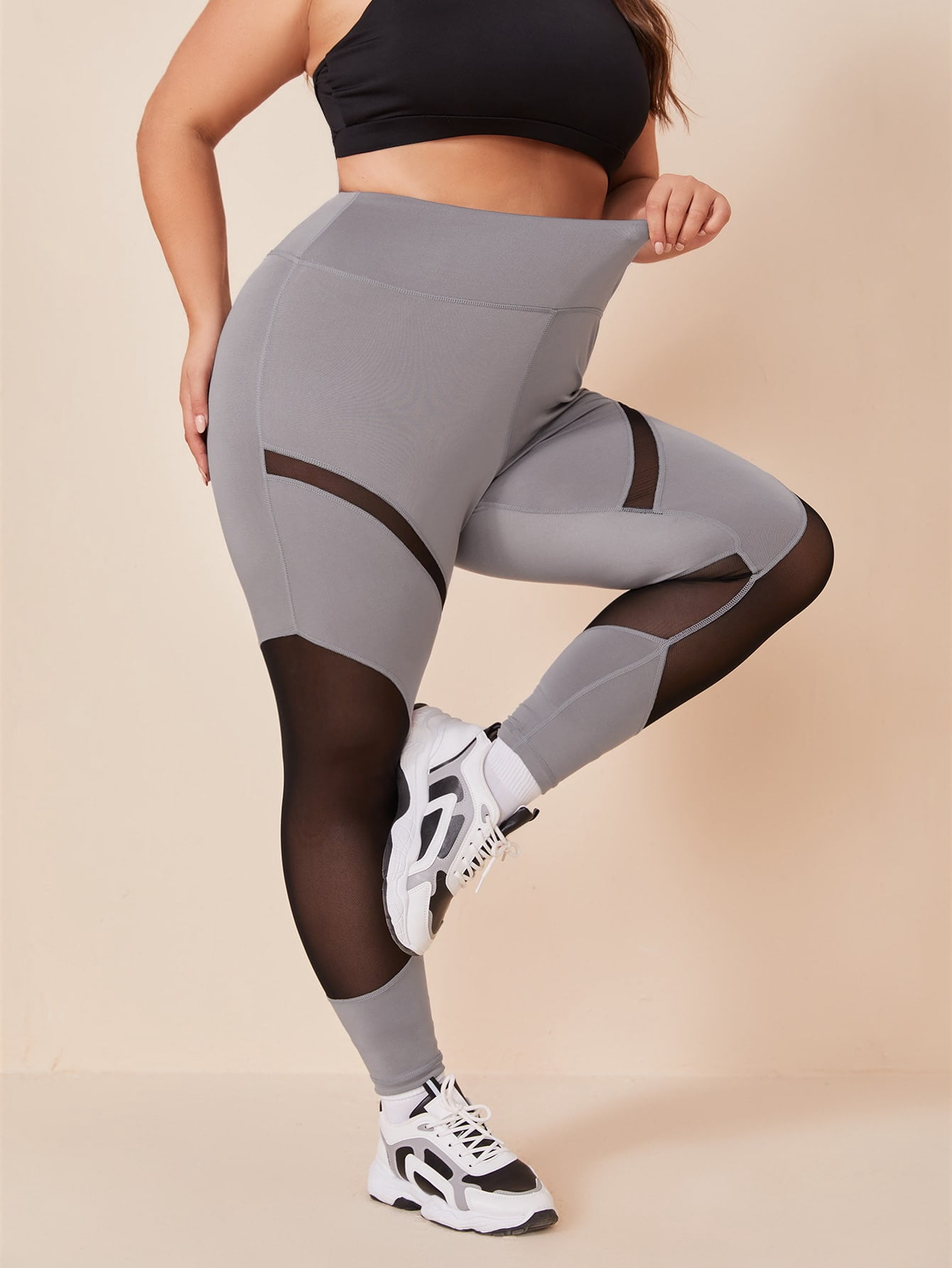 Women's Plus Size Stitch Mesh Insert 