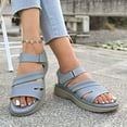 thumbnail image 6 of Hopeusnice Sandals for Women Soft Non-Slip Breathable PU Materials Summer Shoes Open Toe Sandals Trendy Thick-Soled Heel Women's Sandals Shoes for Beach Arch Support Shoes Light Blue 40, 6 of 7
