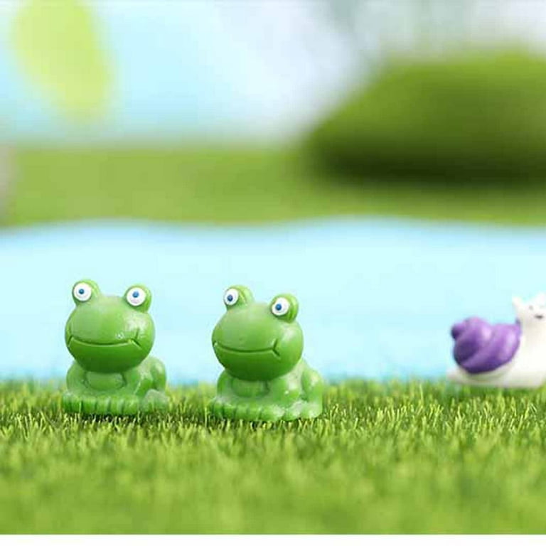 Exasinine 20 Pcs Resin Mini Frogs Green Frog Miniature Figurines Animals  Model Fairy Garden Miniature Moss Landscape DIY Terrarium Crafts Ornament