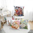 thumbnail image 2 of 4 Pieces Cushion Cover Easter Rabbit Element Styles Decorative Cushion Cover Cotton Linen Pillowcases (40 x 40 cm, Purple Rabbit), 2 of 4