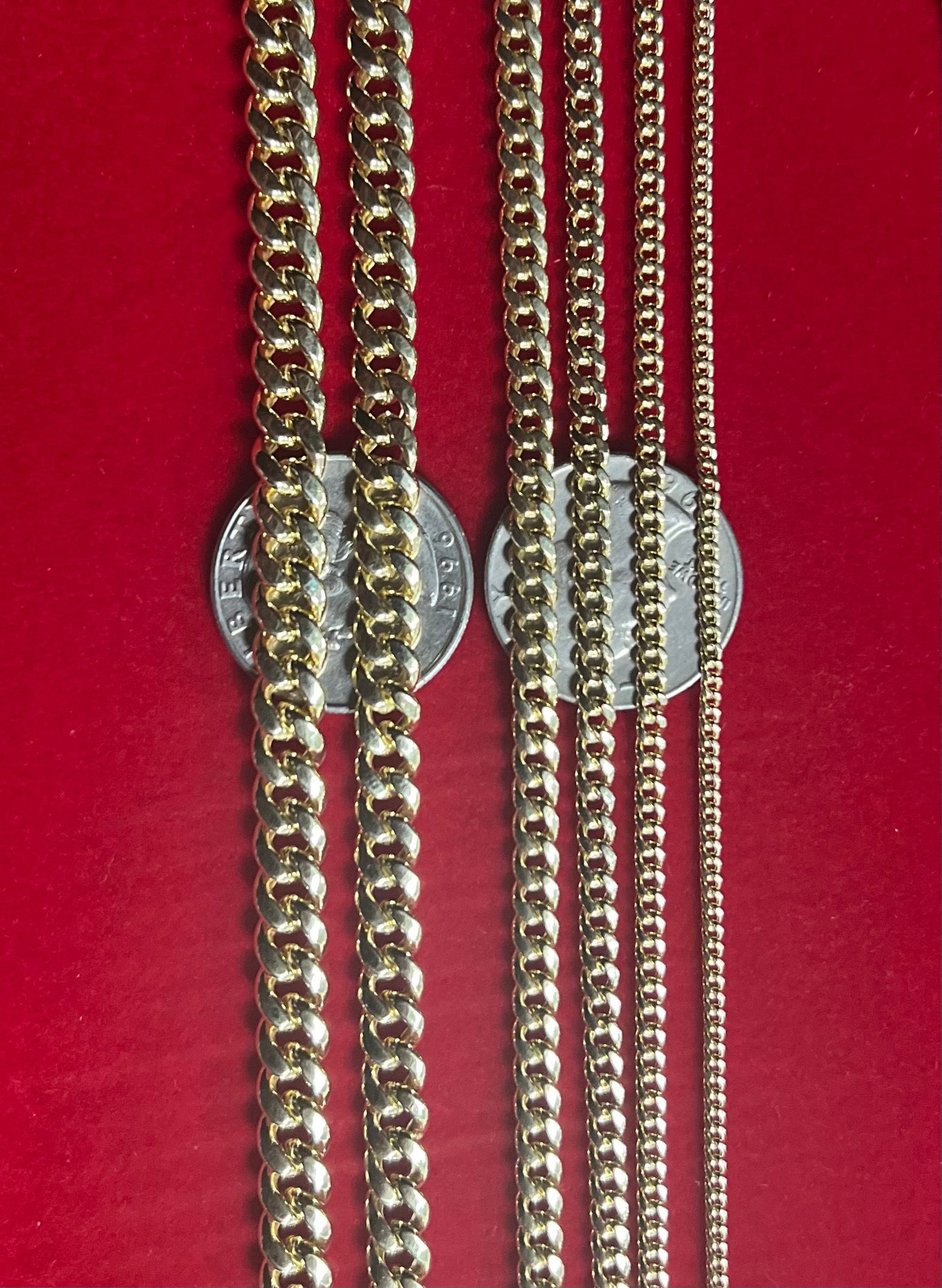 14k Real Gold Miami Cuban Link Chain Necklace 2mm - 6.8mm Inches Real 14K Yellow Gold,Man Gold Chain,Ladies Gold Chain, 14k Gold Chain (Width:6.2mm; Necklace length:26;)