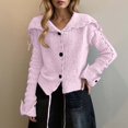 thumbnail image 2 of Ediodpoh Handwoven Knitted Cardigan for Women Sweater Open Front Long Sleeve Outwear Coat for Autumn Winter Fashion Pink, 2 of 4