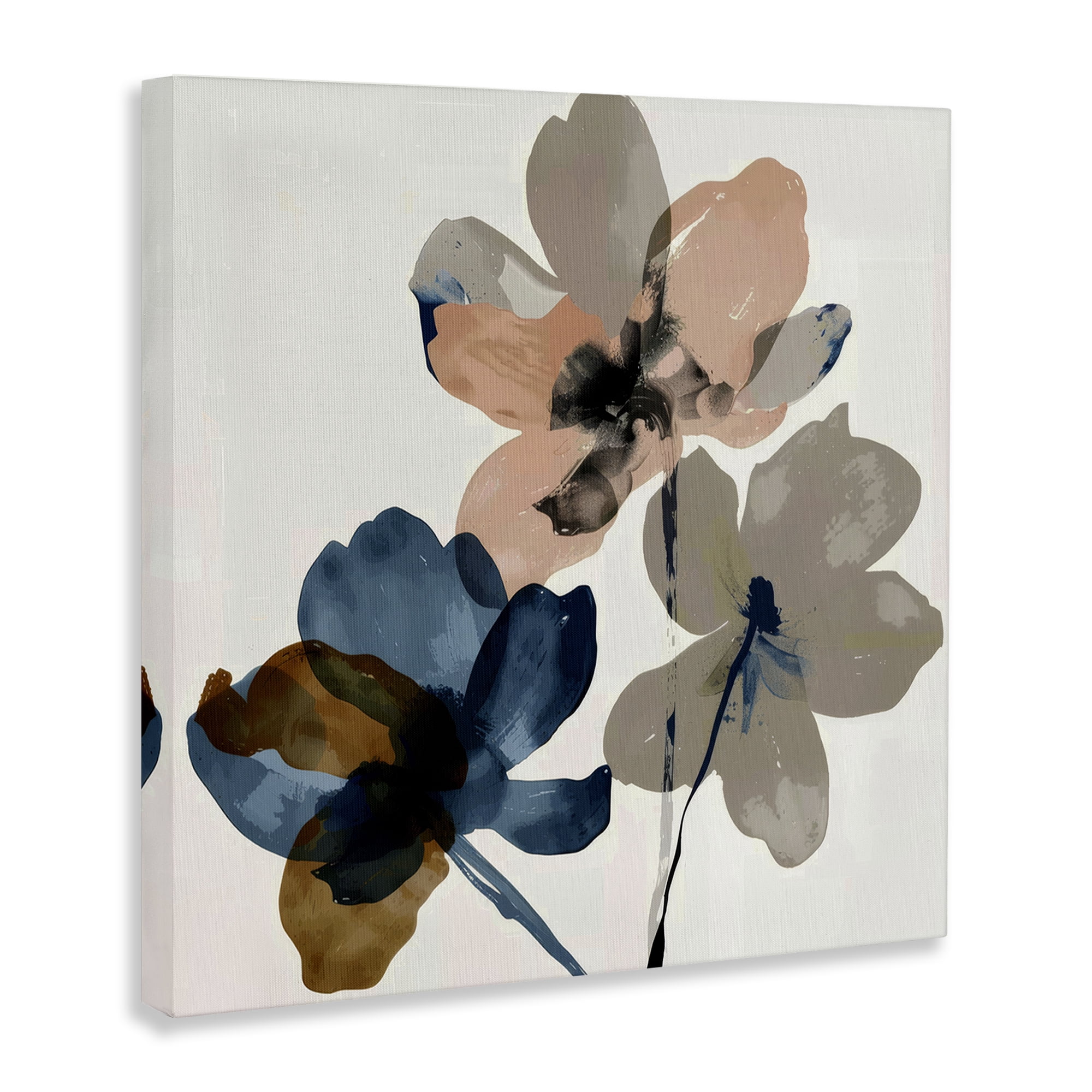 Stupell Industries Earthen Flower Petals Plants & Flowers Painting Wrapped Canvas Art Print Wall Art, 17 x 17