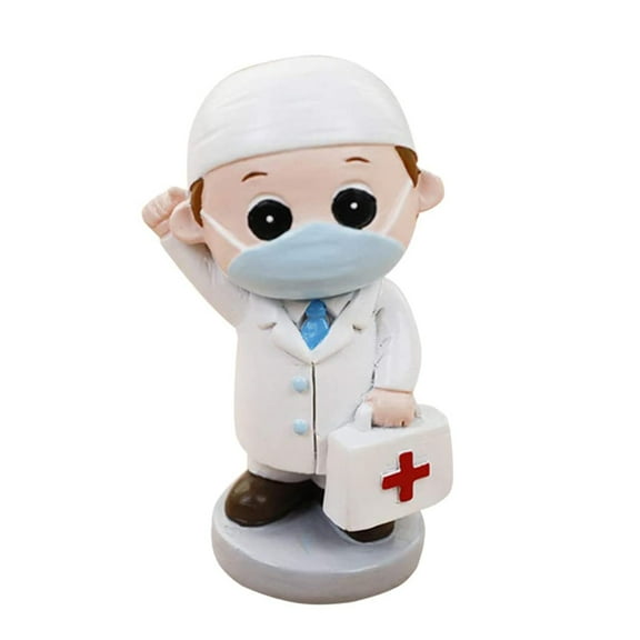COOLHOOD Resin Doctor Nurse Figurines Cake Toppers Desktop Ornaments Nurse Themed Party Decoration Graduation Souvenir Gifts